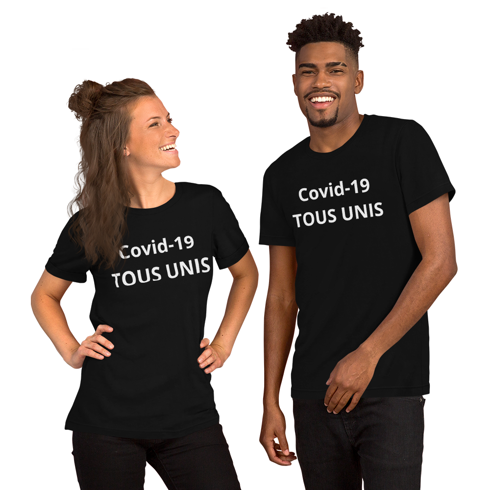 T-shirt  TOUS UNIS Covid-19 Unisexe à Manches Courtes - MRP BUSINESS