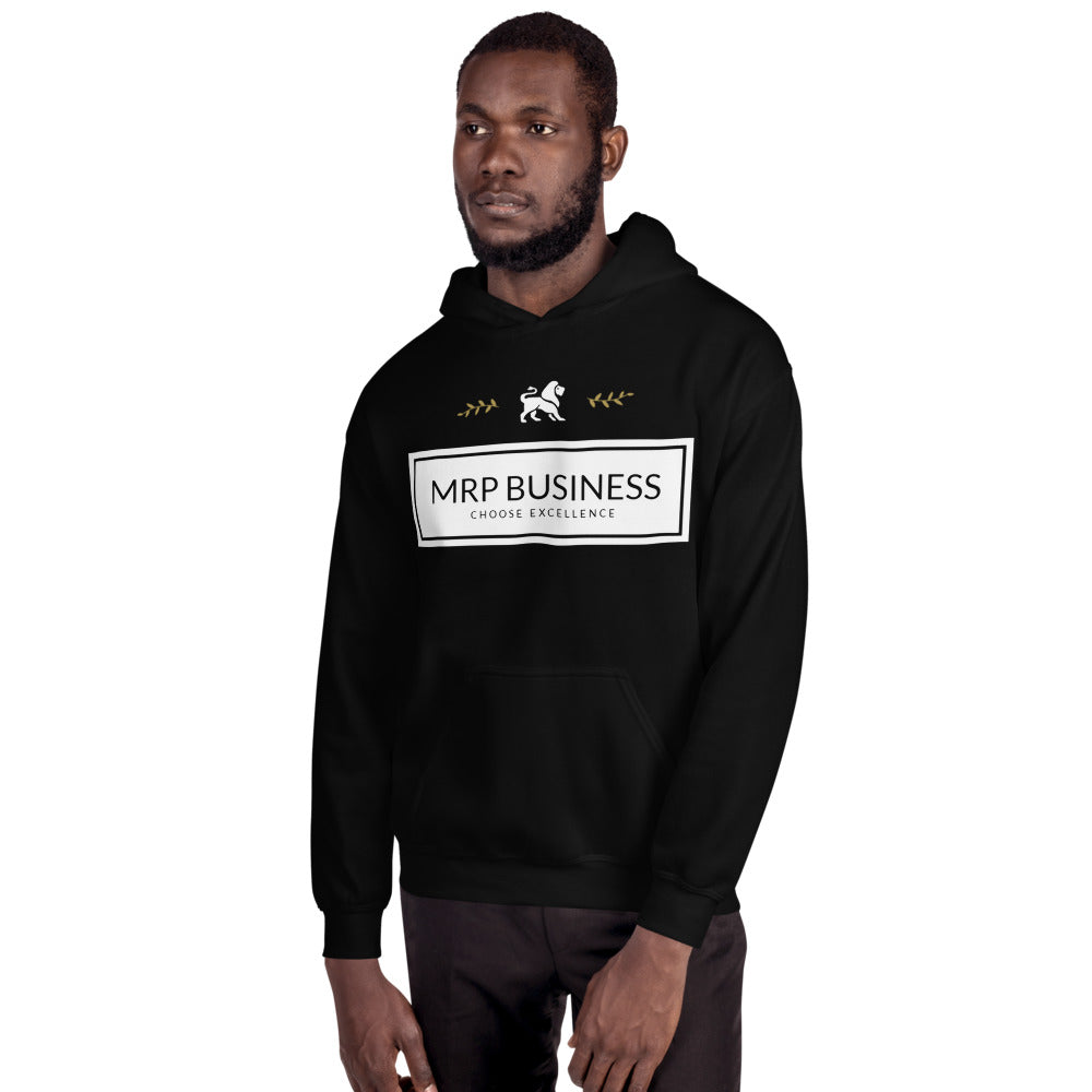 Sweatshirt noir à capuche avec rectangle mrp business - MRP BUSINESS