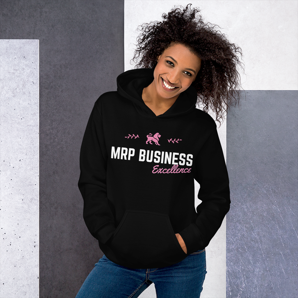Sweatshirt noir et rose à capuche excellence mrp business - MRP BUSINESS